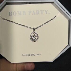 Silver Necklace with Crystal Pendant